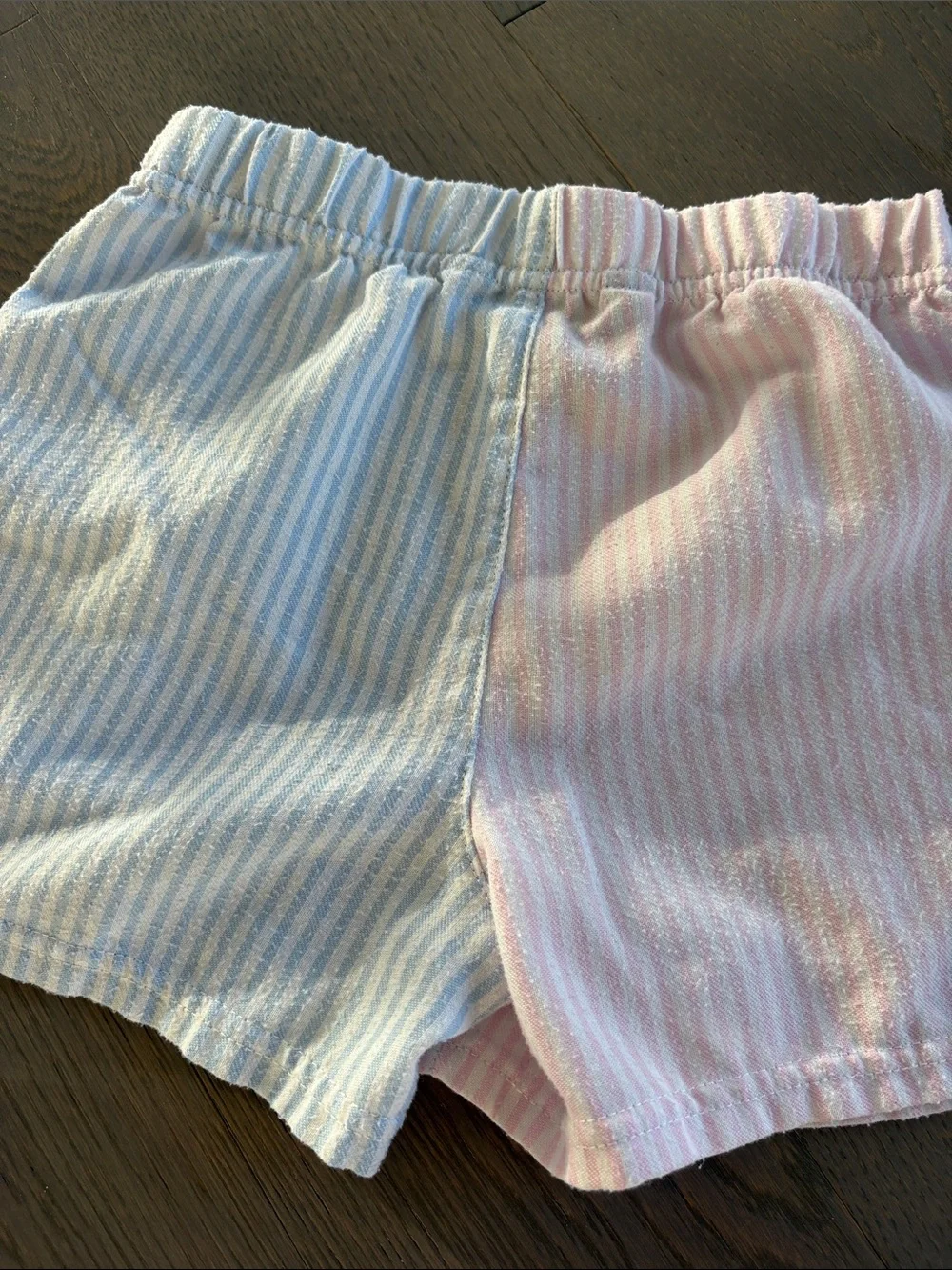 Ralph Lauren Kids 6X Split Color Flameresistant Shorts — Pink & Light Blue